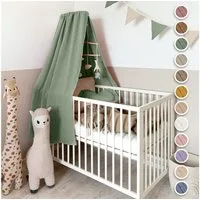 lilimaus Betthimmel Babybett Himmel Gold aus Musselin - handgenähter Baldachin (1-tlg), Betthimmel mit Gold-Details - weich & sanft zu zarter Babyhaut