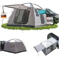 Skandika Buszelt Pitea Van Protect, freistehend, für Auto, CUV, Bus, Minivan, UPF 50+, Personen: 4 (Moskitonetz an allen 3 Türen und am Schleuseneingang), 225 cm Stehhöhe, 5000 mm Wassersäule, eingenähter Zeltboden