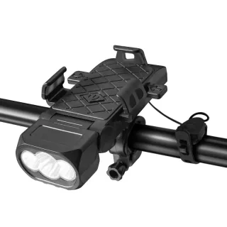 3 in 1 500LM Brightness Bike Headlight 3000mAh Battery IPX6 Waterproof 3 Light Modes 120° Rotation Phone Holder with 120