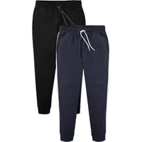 bonprix Jogginghose (Packung, 2-tlg) mit weichem Innenmaterial, mit seitlichen Kontraststreifen