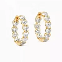 ROUGEMONT Paar Creolen Funkelnde Herz Damen Creolen Ohrringe 925 Silber 18K Gold, Echtschmuck