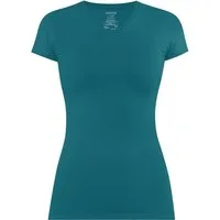 normani Kurzarmshirt Figurbetontes T-Shirt mit V-Ausschnitt Siena Damen Basic kurzarm Shirt