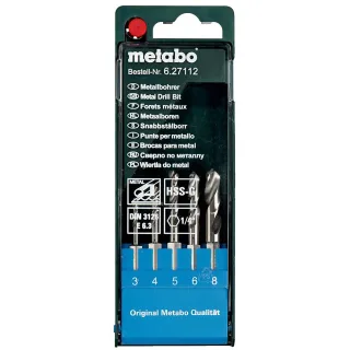 Metabo HSS-G-Bohrerkassette E 6.3 - 5 teiliges Set - 627112000