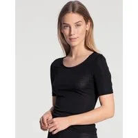 CALIDA Kurzarmshirt True Confidence Satinbandeinfassung, Rundhalsausschnitt, Kurzarm