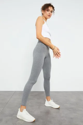 Hochtaillierte Leggings aus Baumwolle und Elasthan