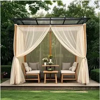 LMaxhome Outdoorvorhang Moskitonetz DIY Verstellbare Vorhang mit Stangentasche, insektenschutz (2 St), lichtstreuend, 6 Farben, 160 cm x 213/305 cm, für Terrasse & Pavillon