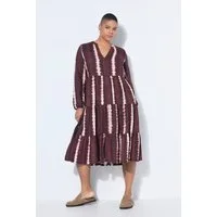 Studio Untold Maxikleid Midikleid Batik V-Ausschnitt Volants