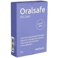 Medintim Kondome Oral Safe PU Vanilla (latexfreie Lecktücher) Packung mit, 8 St., geeignet für Allergiker, ohne Latex, mit Vanille-Duft