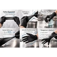 PACKEO Nitril-Handschuhe Puderfrei, Professionelle Einmalhandschuhe - Schwarz - (100-St., - Gr. M)