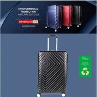 NEWCOM Hartschalen-Trolley Hartschalenkoffer aus recyceltem Material, Super Leicht Reisekoffer, 4 Rollen, 28 Zoll, Schwarz, umweltfreundlich,TSA Schloss
