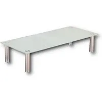 HOOZ TV-Aufsatz Weißglas mit Aluminiumfüßen - Ablage und Platzerweiterung 80x35cm, (modern, 1-St., mit Aufbauanleitung), aus Sicherheitsglas