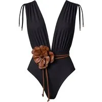 SEA ME SWIM Badeanzug CAYMAN FLORAL 01 Brown Belt Edition