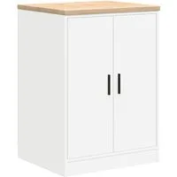 vidaXL Werkzeugschrank Garagen-Aufbewahrungsschrank Weiß 60x51x85 cm Massivholz Kiefer (1-St)
