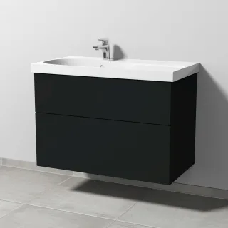 Sanipa 3way Waschtischunterbau zu Geberit Acanto Waschtisch mit 2 Auszügen, Vulkan-Matt SP4191V