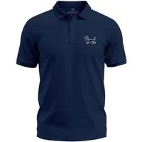 Neverless Poloshirt Poloshirt Herren mit Dackel Print – Kurzarm Polohemd aus Baumwolle – mit Print