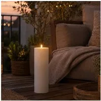 MARELIDA LED-Kerze XXL LED Kerze für Außen Outdoorkerze H: 32,5cm D: 10cm Timer Sensor, LED Classic, warmweiß (2100K bis 3000K)
