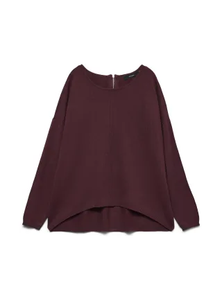 VERO MODA - VMBREEZE AURA LS ZIPPER BLOUSE NOOS Winetasting - Gr. - M