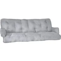Beautissu Sitzauflage Sitzkissen für Hollywoodschaukel Flair HS, 180x50x8cm, Hellgrau, Garten Auflage mit Zwei Kissen, Polster für Gartenbank Polsterauflage