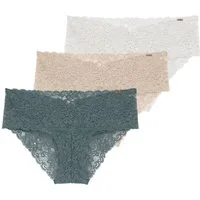 Dorina Slip Lana (3er Pack) florale Spitze, Multipack