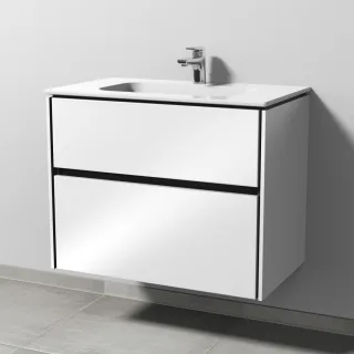 Sanipa Twiga Keramik-Set Design mit 2 Auszügen, Weiß-Glanz, SL24078 SL24078