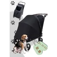 Wonderfold Hunde-Transportbox PFL Pet Medium Premium Hundebuggy - Farbe: Jet Black