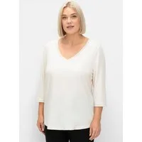 Sheego T-Shirt 3/4-Arm-Shirt 3/4-Arm mit Bogenkante, in leichter A-Linie