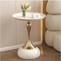TUWENA Couchtisch Couchtisch, Kleiner Beistelltisch Rund Modern,Metall Nachttisch Runder, Luxus Nachttisch Kaffeetisch für Wohnzimmer Schlafzimmer Balkon, Ø40cm