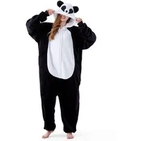 Corimori Partyanzug Onesie Ganzkörper Kostüm für Erwachsene, Panda-Kostüm Herren Karneval Fasching Tier-Kostüme Panda Pandabär,L