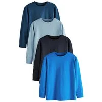 Next Langarmshirt 4 x Langarmshirts mit Hirschstickerei (4-tlg)