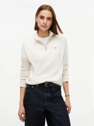 SOFT WOOL JERSEY REG ZIP SWT Ivory Petal - Gr. - S