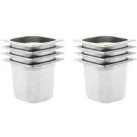 vidaXL Thermobehälter Gastronormbehälter 8 Stk. GN 1/6 150 mm Edelstahl, Edelstahl