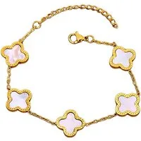 GOLDKLEIN Goldarmband Edelstahl vergoldet Blume verschiedene Farben, Damen, inkl. Geschenkbox