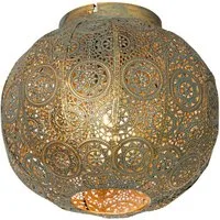 Qazqa Deckenleuchte Baloo, ohne Leuchtmittel, Warmweiß, QAZQA Deckenleuchte, e27, Grün, Stahl, Orientalisch