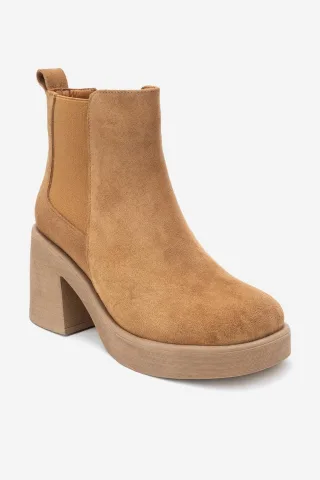Lysa Leder-Plateaustiefel