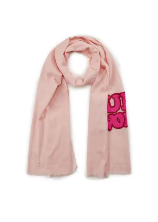 Angenehm leichter Schal aus Baumwolle mit Stickerei rosa - Gr. - one size