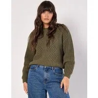 Apricot Strickpullover Zopfmuster-Pullover (1-tlg) aus Grobstrick