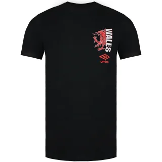 Umbro Wales illustrierte Dragon Herren Black T-Shirt
