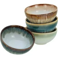 CreaTable Schale Cascade, Sojaschale 4-tlg, Steinzeug, (Set, 4-tlg), Rekativglasur, Healthy Food