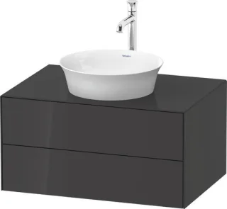 Duravit White Tulip Konsolenwaschtischunterbau wandhängend Graphit Hochglanz 800x550x408 mm - WT4985 WT49850H1H1