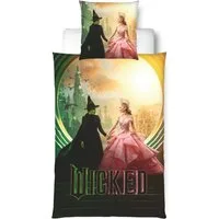 MTOnlinehandel Bettwäsche 135x200 Wicked, Mikrofaser, 2 teilig, zauberhafte Wendebettwäsche mit Glinda und Elphaba