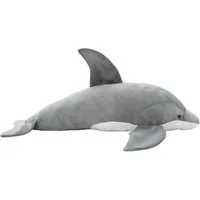 vidaXL Greifspielzeug Delfin Kuscheltier Plüsch Grau, Delphin Kuscheltier Plüsch Grau Plüschtier Stofftier Plüschspielzeug