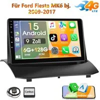 ESSGOO 6+128G Android 15 GPS NAVI für Ford Fiesta MK6 bj. 2008-2016 Carplay Autoradio (RDS, FM, DAB+ (optional), SWC)