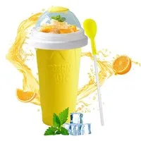 TUWENA Smoothie-Maker Slush Becher, Slushy Squeeze Cup, Smoothie Maker mit Strohhalm Löffel