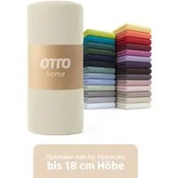 OTTO home Spannbettlaken PHYSALIS in BASIC und PREMIUM Qualität, 100% Baumwolle, Jersey (110 g/m), Gummizug: rundum, (2 Stück), für Matratzen bis 18 cm Höhe, Bettlaken, Spannbetttuch, pflegeleicht