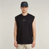 G-STAR Rundhalsshirt Boxy ärmellos, Logoschriftzug