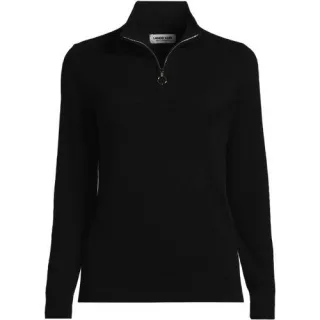 Kaschmir-Pullover mit Reißverschluss für Damen, Damen, size: regular, Blau, Kaschmir, by Lands' End