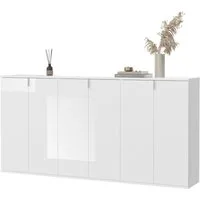 Inn.Furn Sideboard SystemX (Kommode in weiß Hochglanz, 183 x 99 cm), variable Inneneinteilung