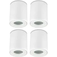 Sweet LED Aufbauleuchte 4 stück Bad GU10 Aluminium weiß spots IP44 badezimmer, ohne Leuchtmittel, Aufbaustrahler LED, Aufbauspot, Deckenstrahler
