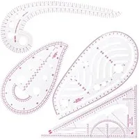 FOUORTUNATE-BEE Schneidelineal 4-teiliges Schneidermess-Set mit Kurvenlinealen für Nähen, Metrisches Lineal-Set für DIY-Schneiderei und Kleidungsanfertigung