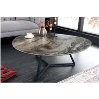 riess-ambiente Couchtisch MARVELOUS 90cm taupe / schwarz (Einzelartikel, 1-St), Wohnzimmer · Keramik · Glas · Metall · Marmor-Design